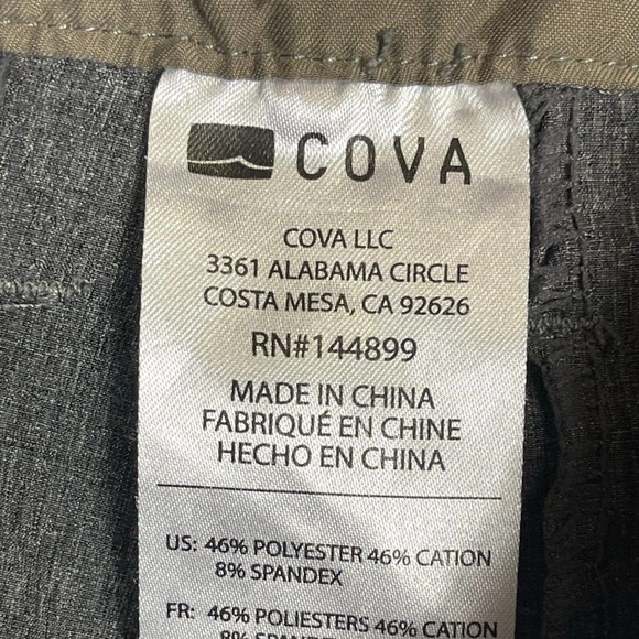 Cova Performance Shorts Mens 31 Gray Mid Rise Zip Pocket Stretch - Picture 11 of 14